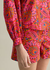 Short Sleeve Paisley Print Shirt