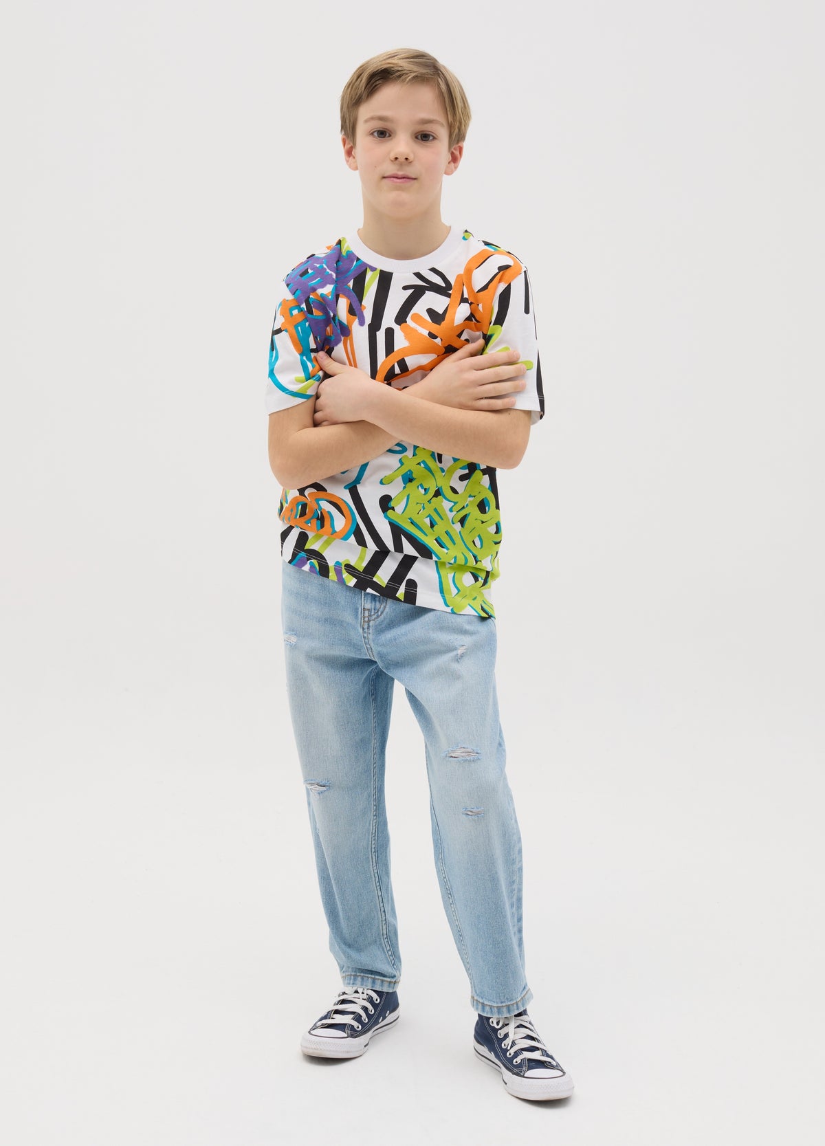 Baggy-Fit Jeans With Five Pockets And Abrasions