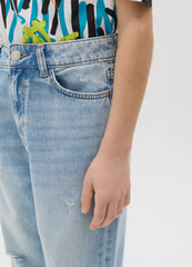 Baggy-Fit Jeans With Five Pockets And Abrasions