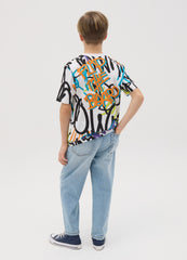 Baggy-Fit Jeans With Five Pockets And Abrasions