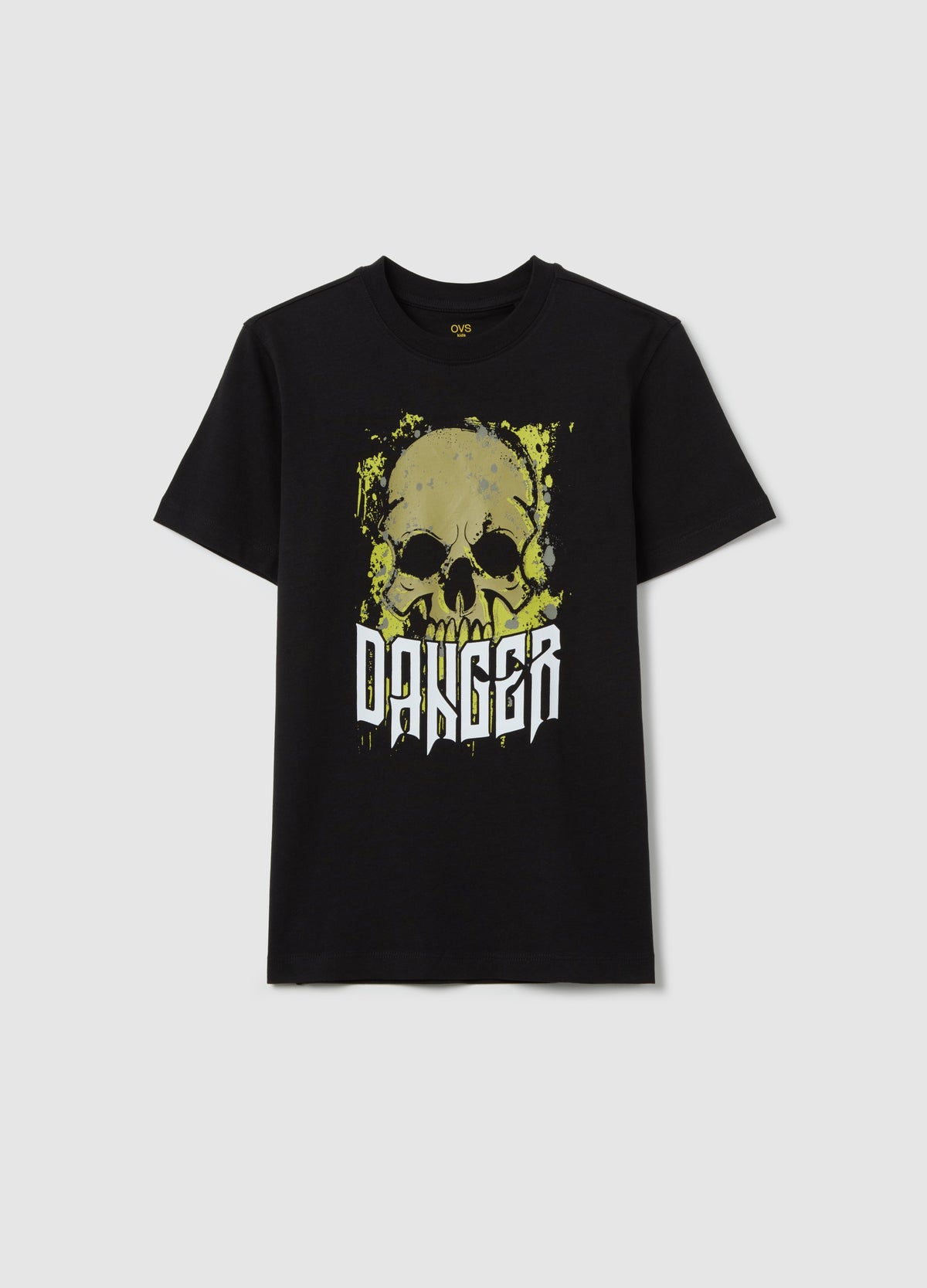 Ovs Black Short Sleeve T-Shirt With Print For Boys