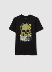 Ovs Black Short Sleeve T-Shirt With Print For Boys