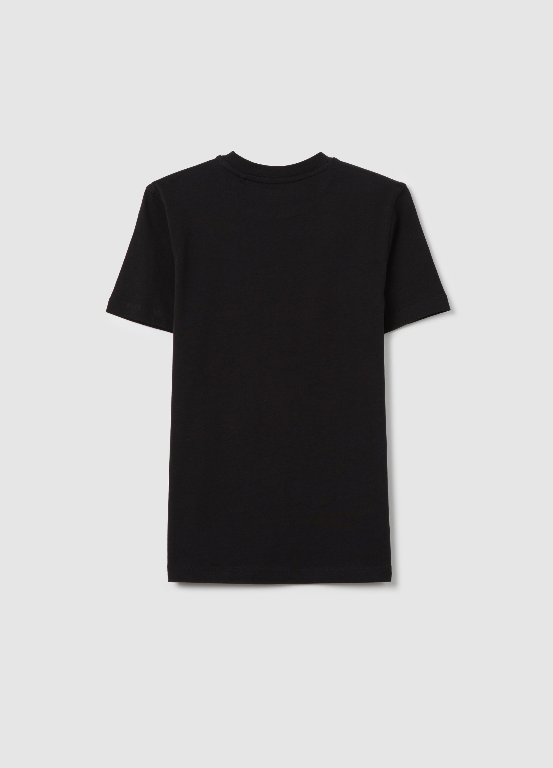 Ovs Black Short Sleeve T-Shirt With Print For Boys