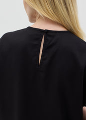 Black Short Sleeve Viscose Blouse