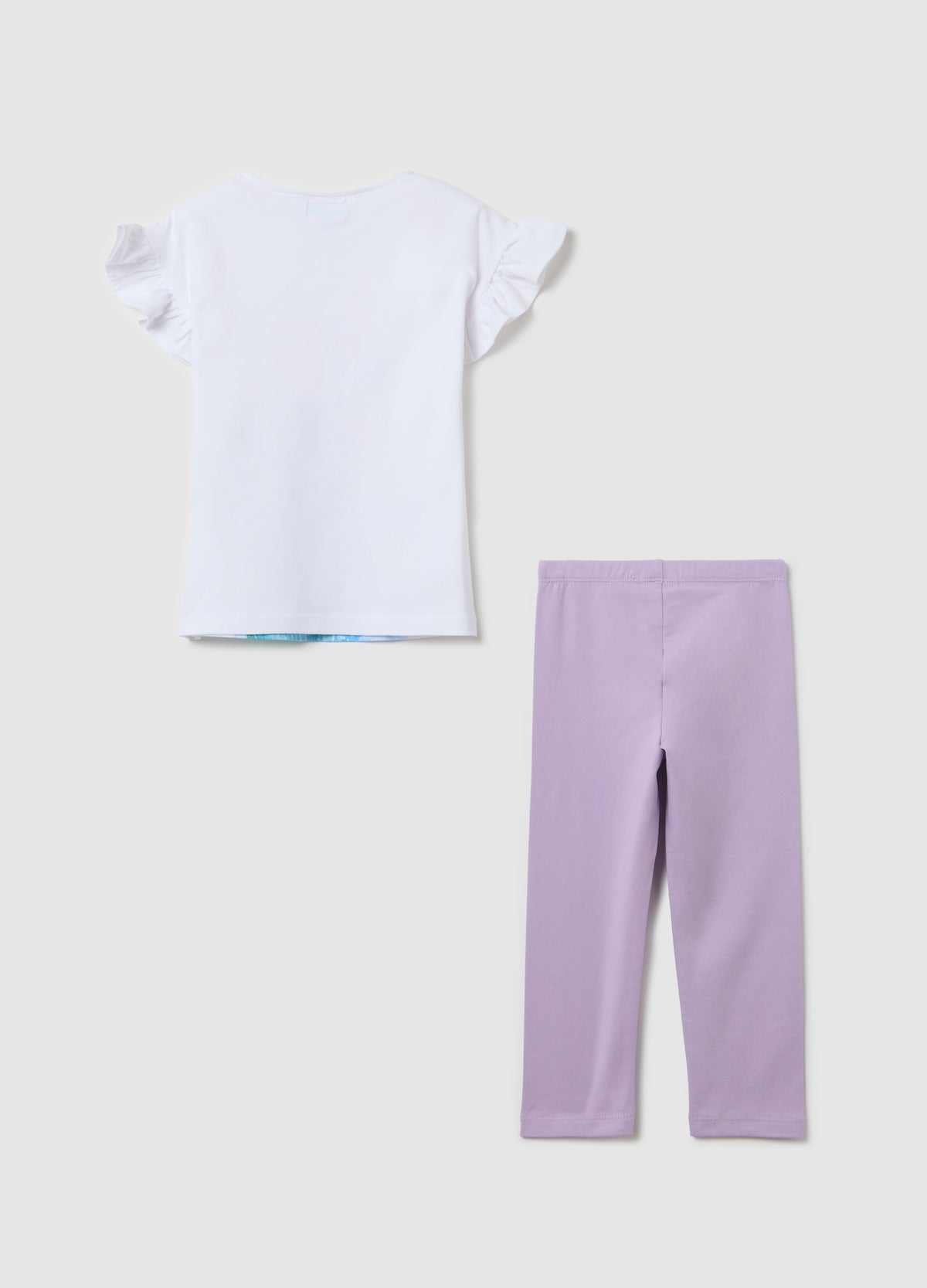 Ovs White And Purple Jogging Set In Stretch Cotton With Elsa Print