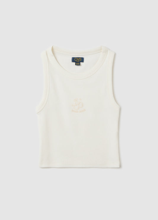 White Stretch Cotton Vest OVS Kids