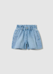 Denim Shorts In Cotton With Embroidery