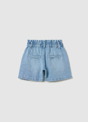 Denim Shorts In Cotton With Embroidery