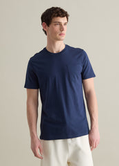 Short Sleeve Cotton T-Shirt In Lead Blue