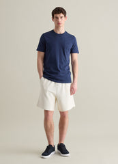 Short Sleeve Cotton T-Shirt In Lead Blue