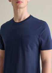 Short Sleeve Cotton T-Shirt In Lead Blue