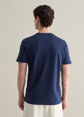 Short Sleeve Cotton T-Shirt In Lead Blue