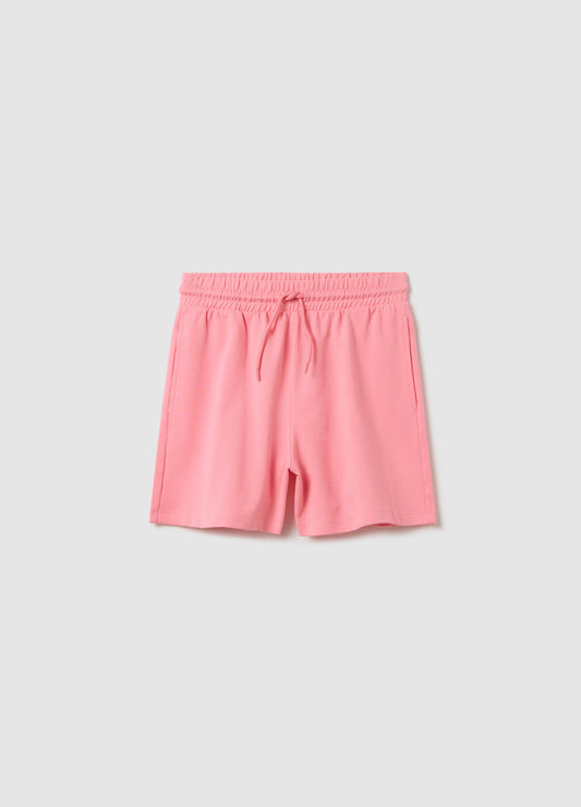 Pink casual cotton shorts for girls