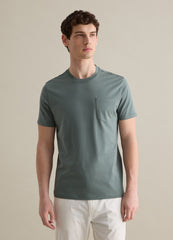 Green Short-Sleeved T-Shirt In Pure Cotton