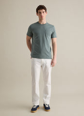 Green Short-Sleeved T-Shirt In Pure Cotton
