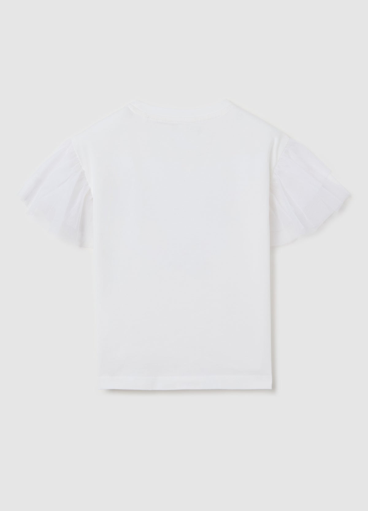 White Stretch Cotton T-Shirt With Sequins
