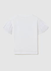 White Stretch Cotton T-Shirt With Sequins