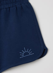 Blue Pure Cotton Shorts For Girls Ovs Kids