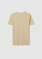 Beige T-Shirt In Cotton With Print