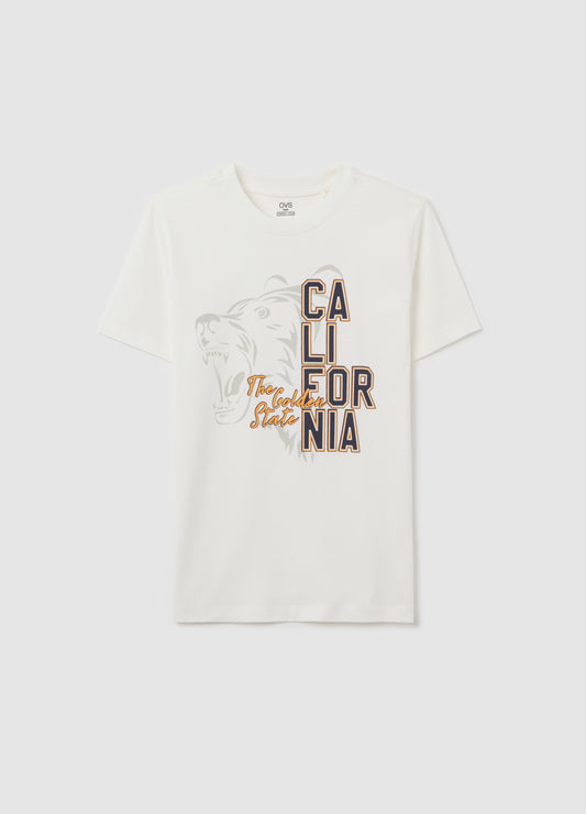 White T-shirt with California print for boys