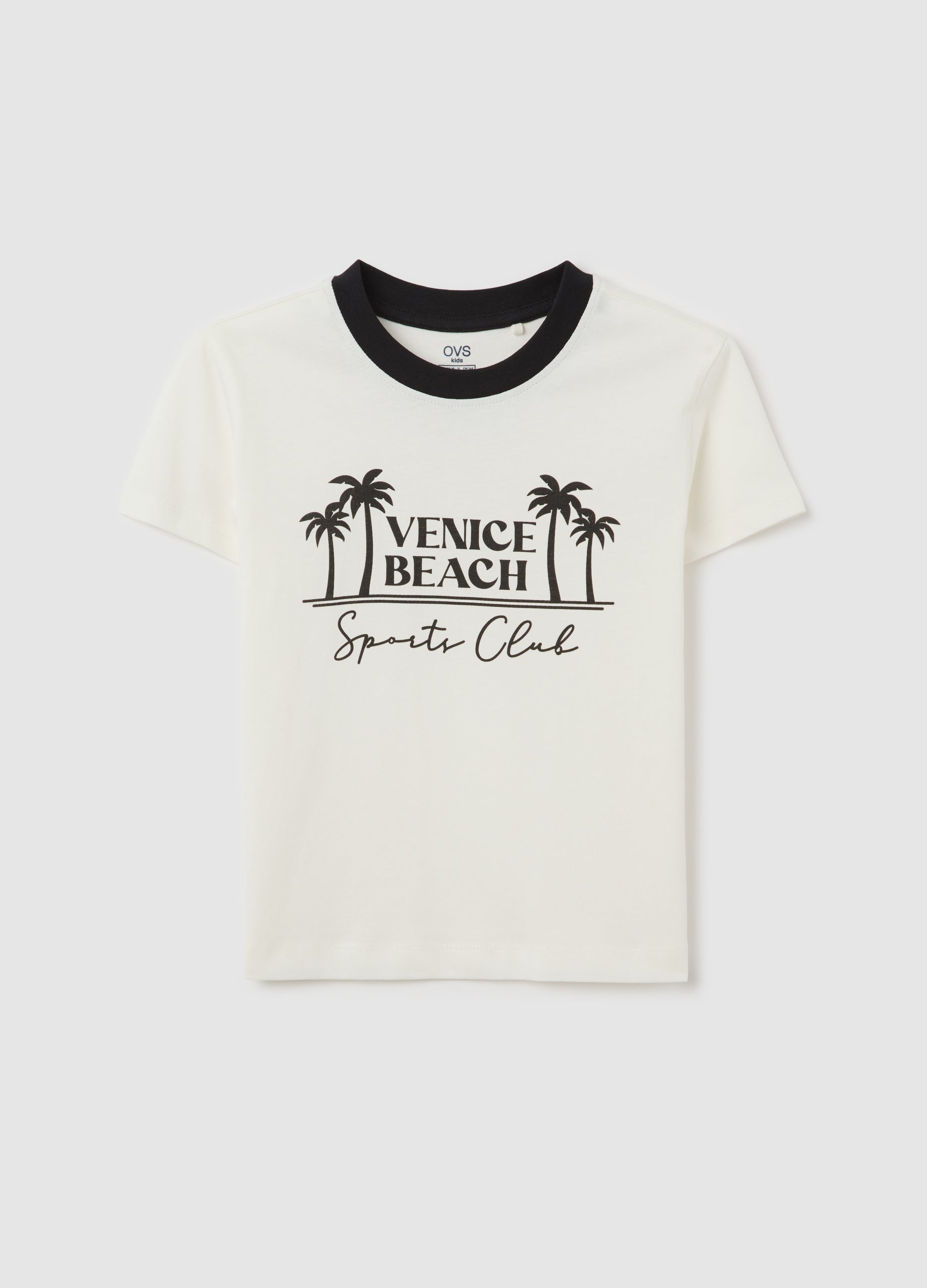 White T-Shirt With ''Venice Beach Print''