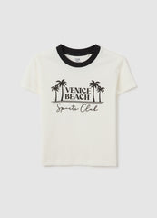 White T-Shirt With ''Venice Beach Print''