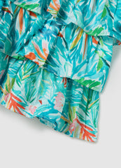Girls’ Multicoloured, Frilled Dress In 100% Cotton With Regular Fit