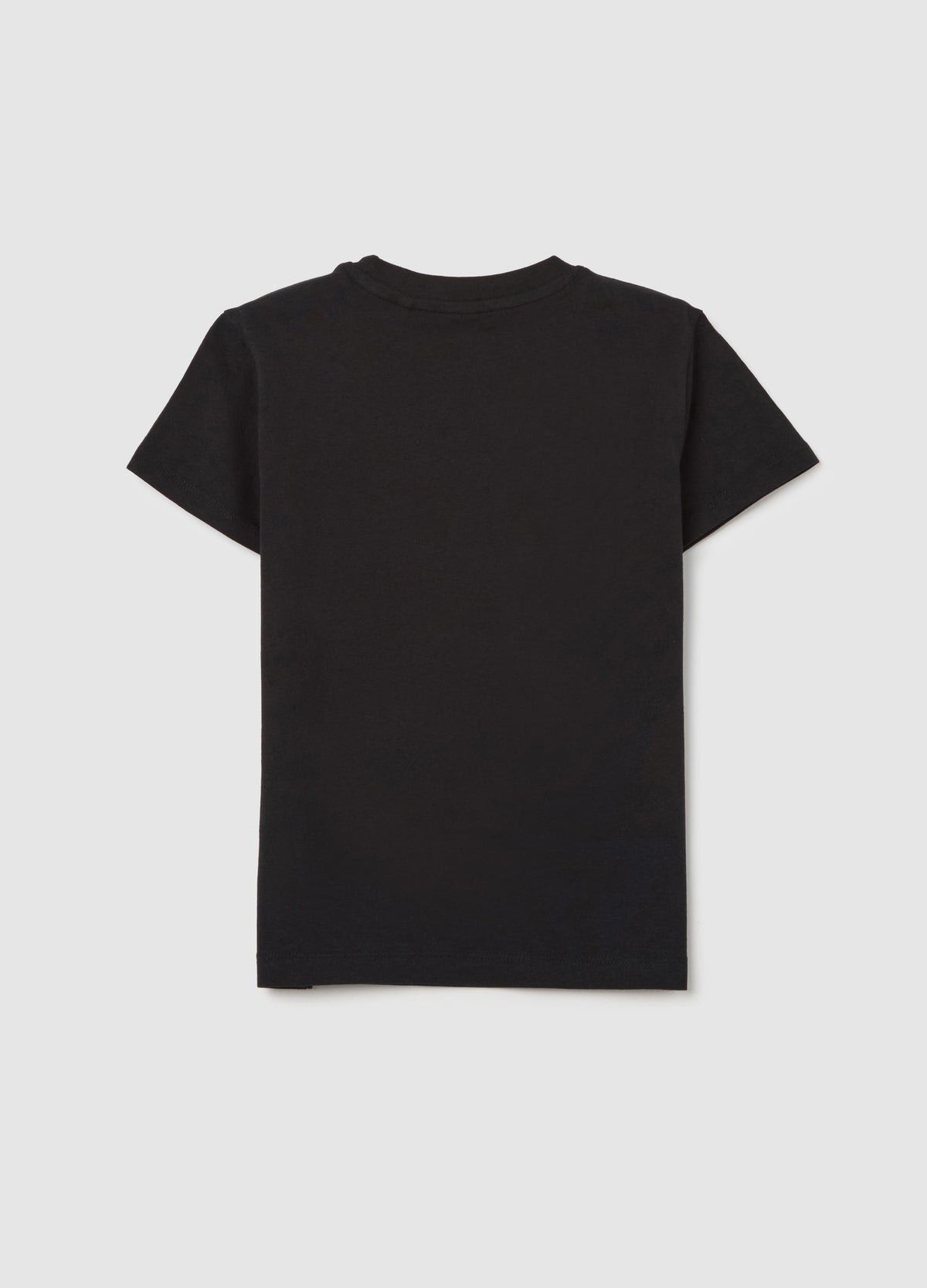Black Stretch Cotton T-Shirt With Print