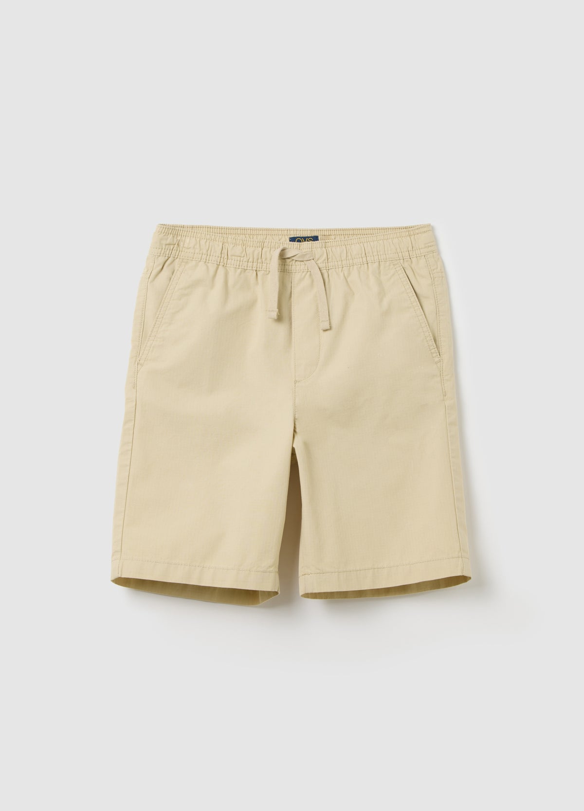Beige Shorts In Cotton With Drawstring