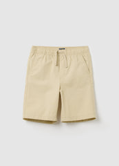 Beige Shorts In Cotton With Drawstring