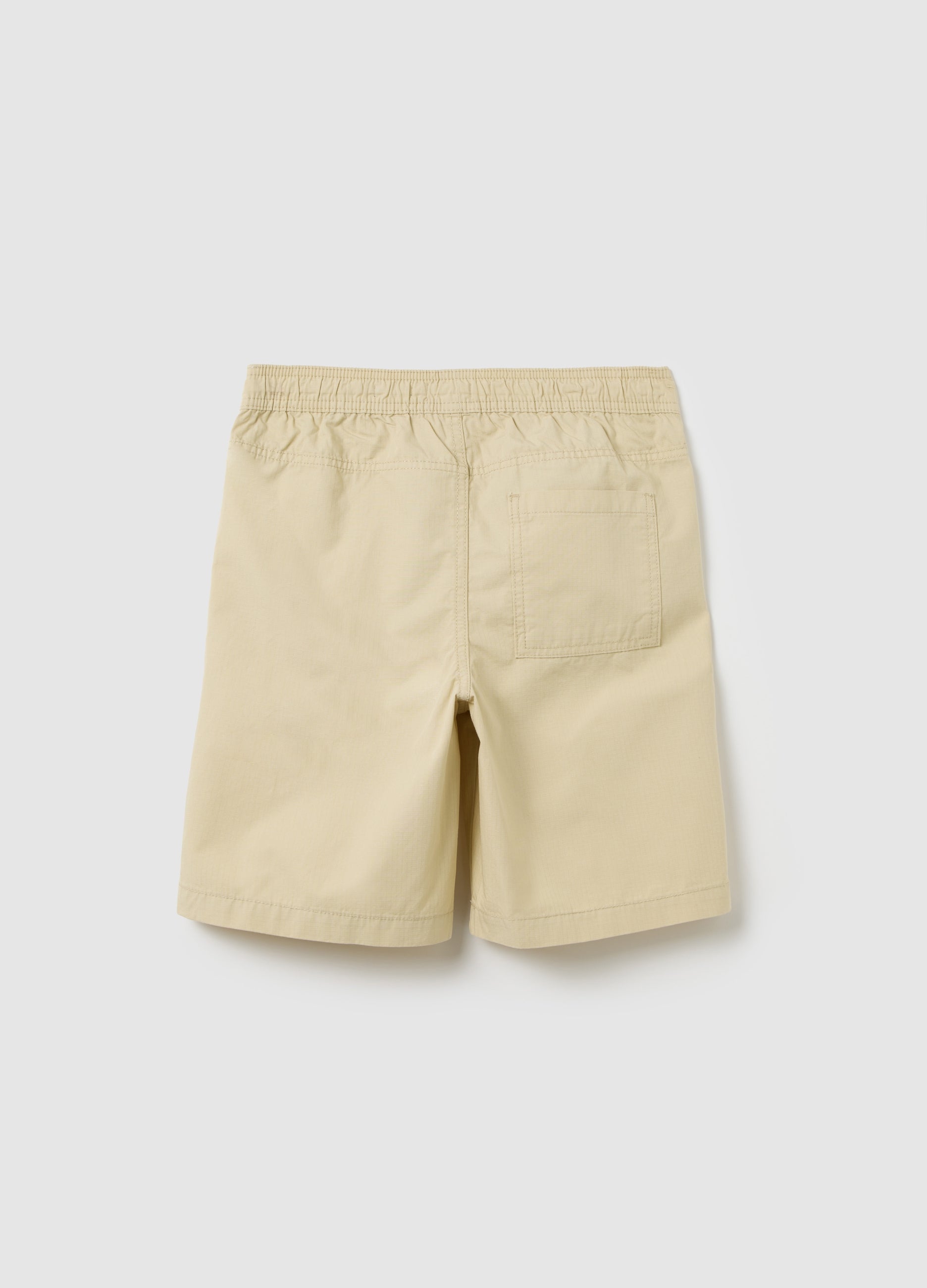 Beige Shorts In Cotton With Drawstring