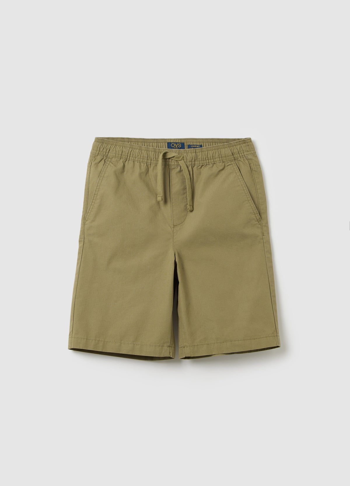 Green Shorts In Cotton With Drawstring