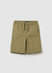 Green Shorts In Cotton With Drawstring