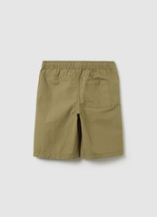 Green Shorts In Cotton With Drawstring