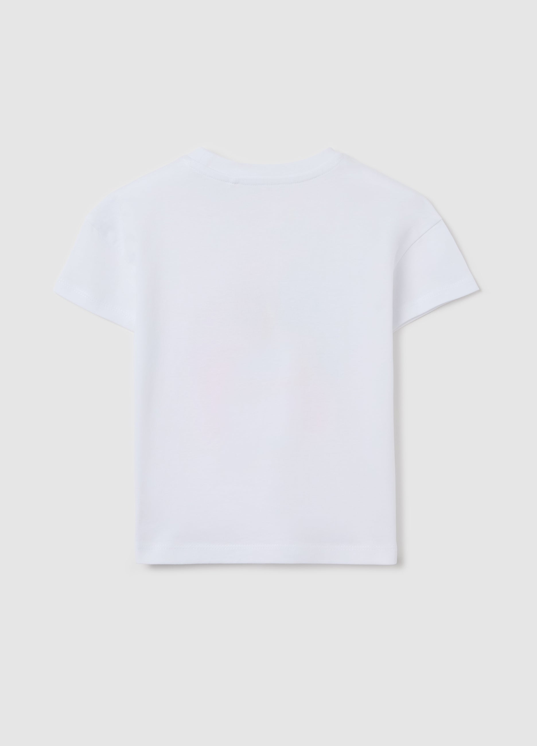White Cotton T-Shirt With Print