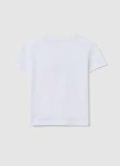 White Cotton T-Shirt With Print