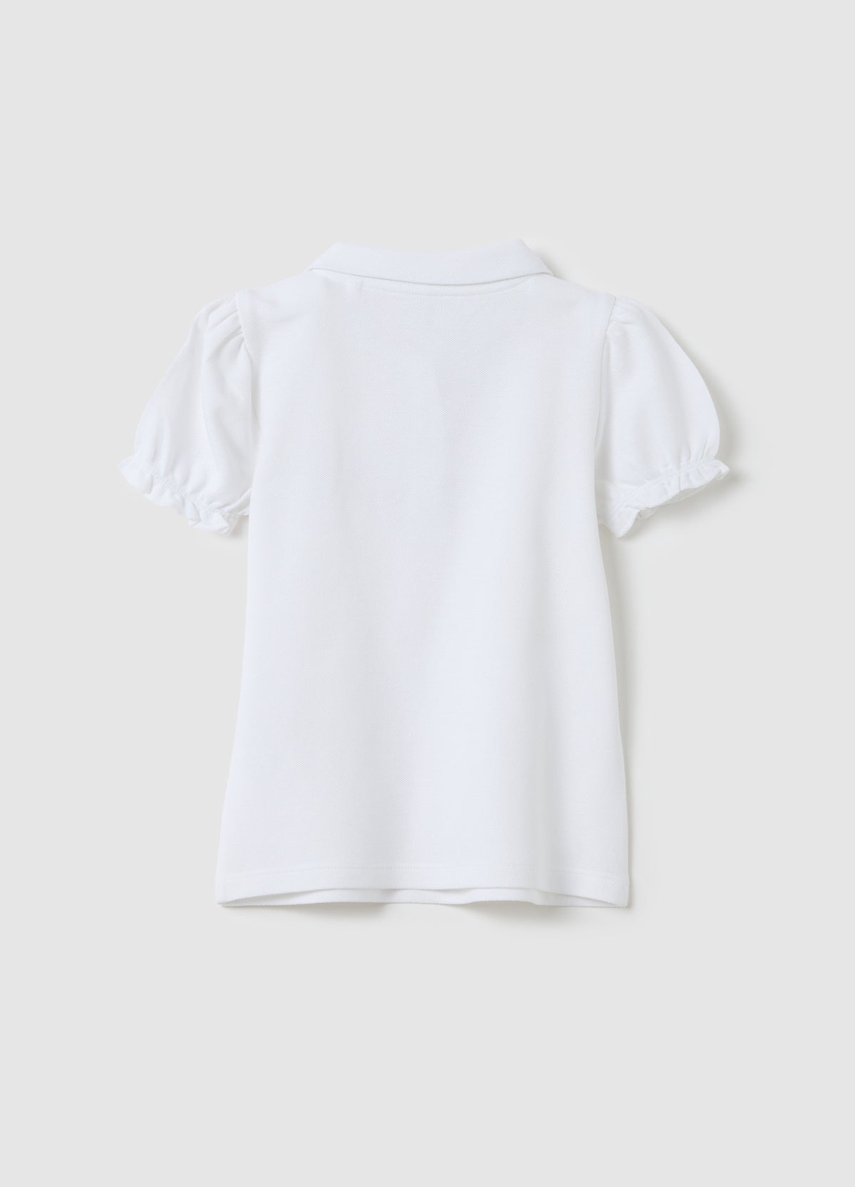 White Pure Cotton Polo With Decorative Star