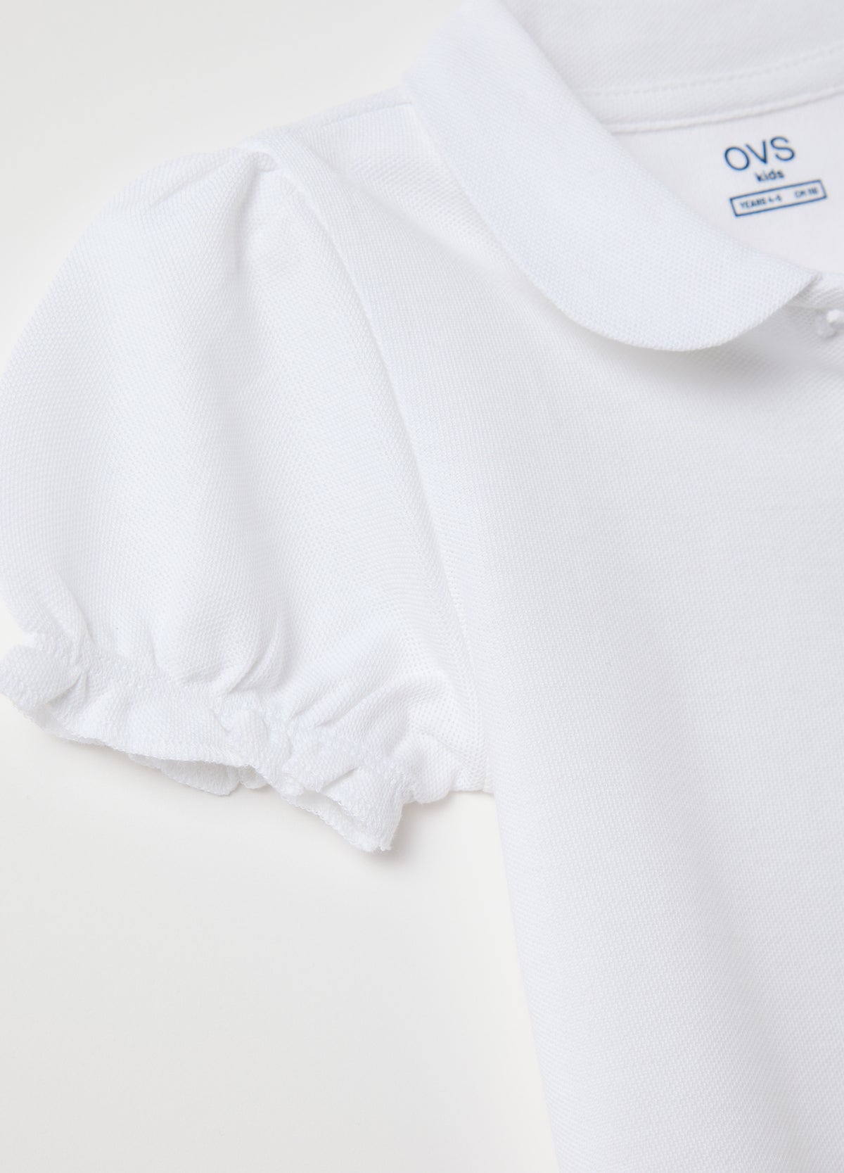 White Pure Cotton Polo With Decorative Star