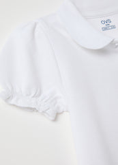 White Pure Cotton Polo With Decorative Star