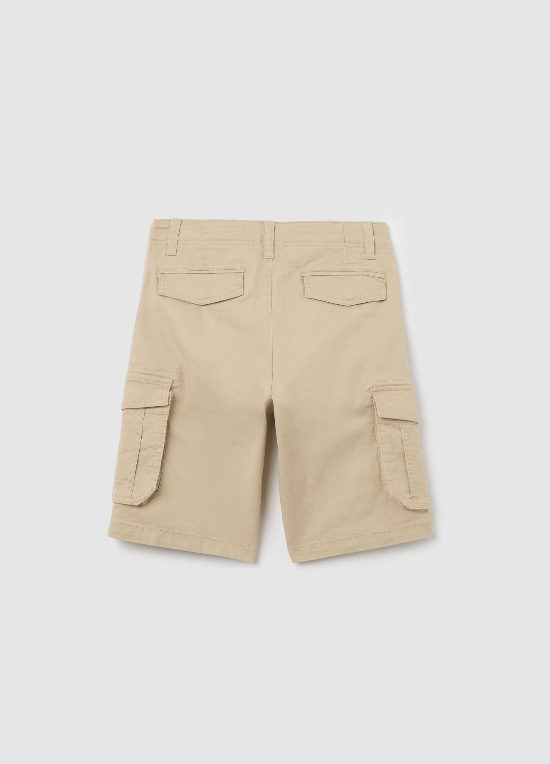 Boys’ Beige Regular-Fit Shorts In Stretch Cotton