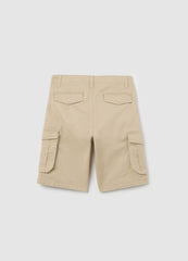 Boys’ Beige Regular-Fit Shorts In Stretch Cotton