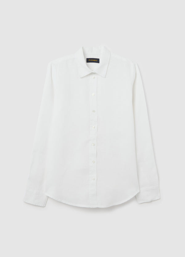 Ovs White Pure Linen Shirt By Piombo