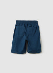 Blue Baggy Shorts In Pure Cotton