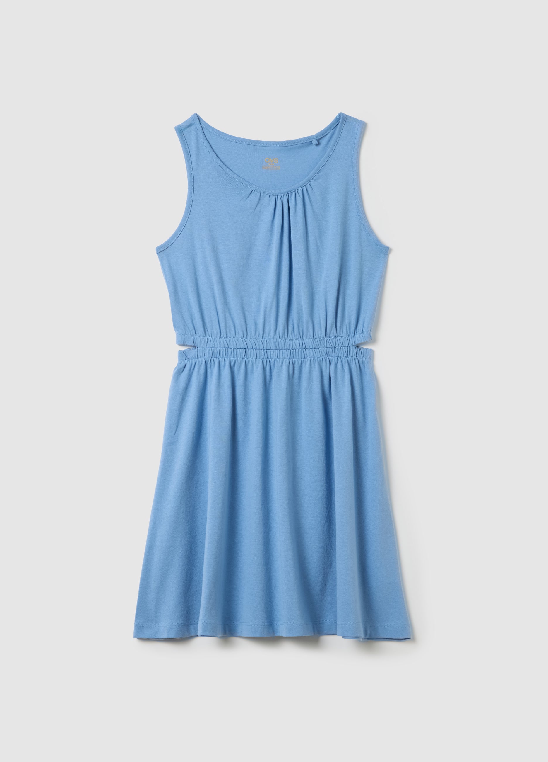 Sleeveless Regular Blue Jersey Dress