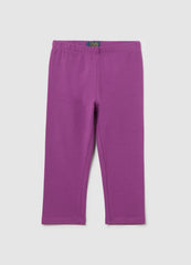 Purple Stretch Cotton Leggings Ovs Kids