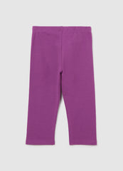 Purple Stretch Cotton Leggings Ovs Kids