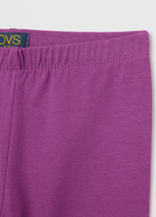 Purple Stretch Cotton Leggings Ovs Kids