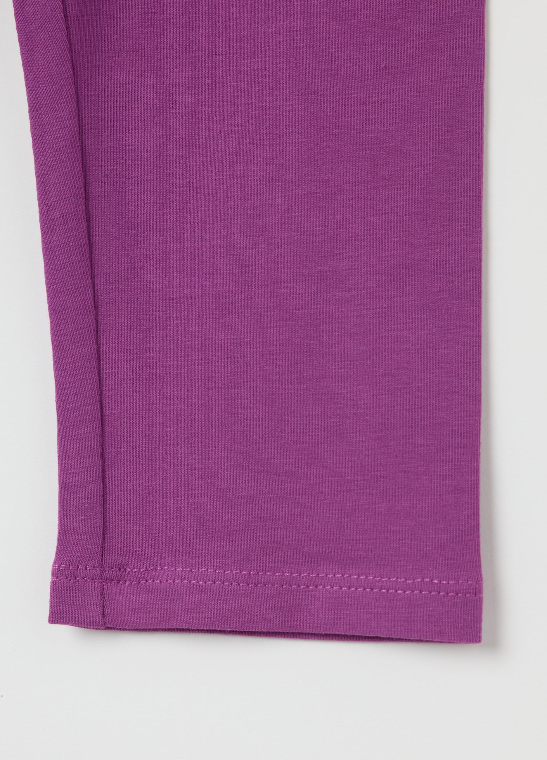Purple Stretch Cotton Leggings Ovs Kids
