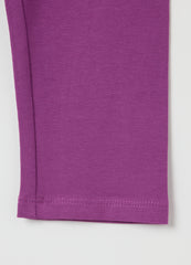 Purple Stretch Cotton Leggings Ovs Kids