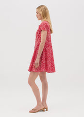 Red Cotton Dress With Floral Pattern By Ovs